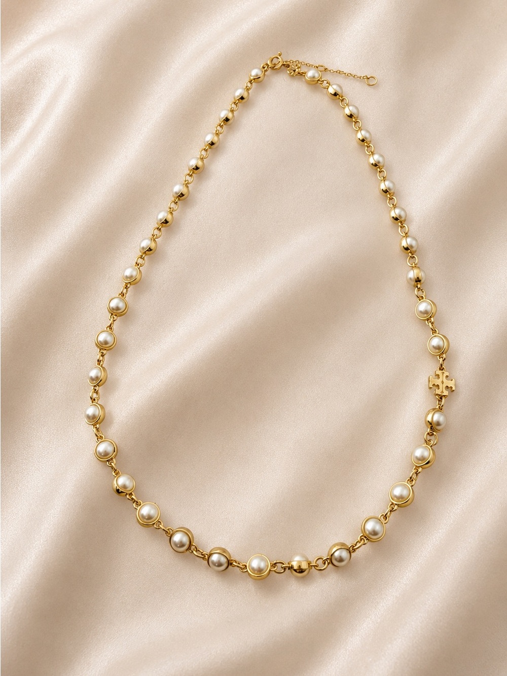 Tory Burch Moondance Goldtone & Imitation Pearl Necklace - Picture 2 of 7
